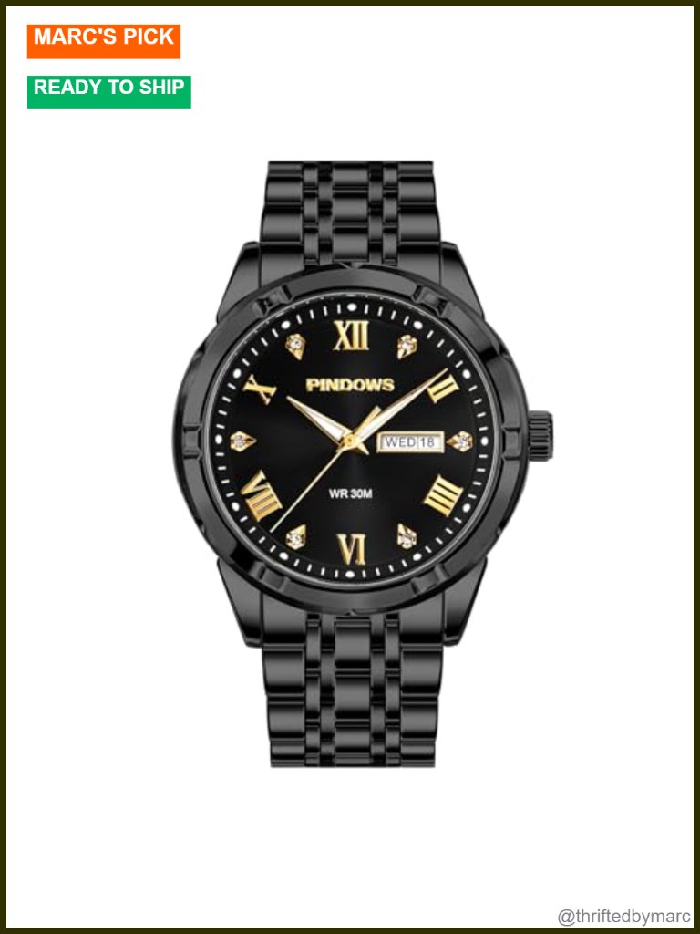 Mens Classic Quartz Watch 42mm Stainless Steel Diamond Dial DayDate Luminous